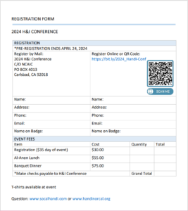 flyer H and I Conference Registration Form