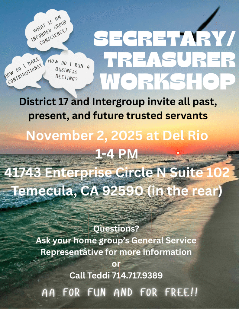 Secretary Treasurer Workshop - Mid-Southern California Area 09